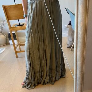 Free People Sage Green Maxi Skirt
